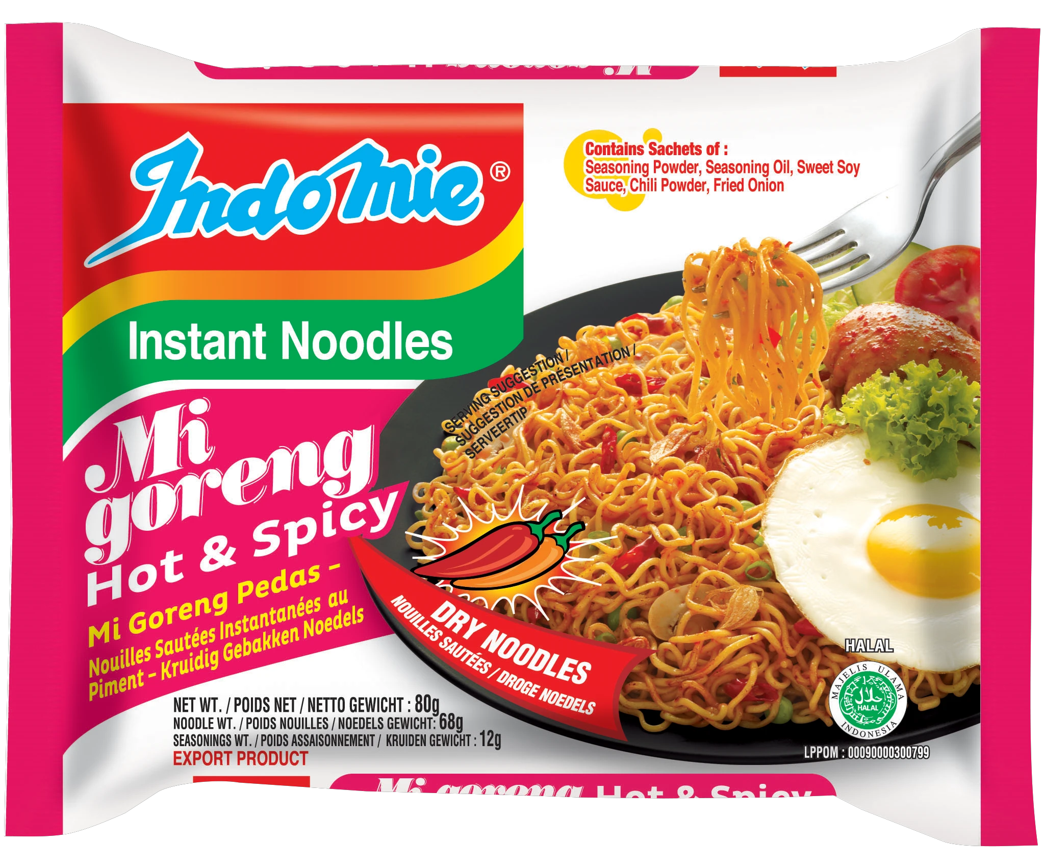 Indomie Instant Noodles Mi Goreng Hot & Spicy Flavour - CASE of 40 PACKS