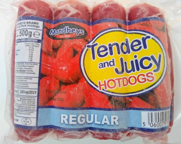 Mandhey's - Tender Juicy Pork Hot Dogs 500G