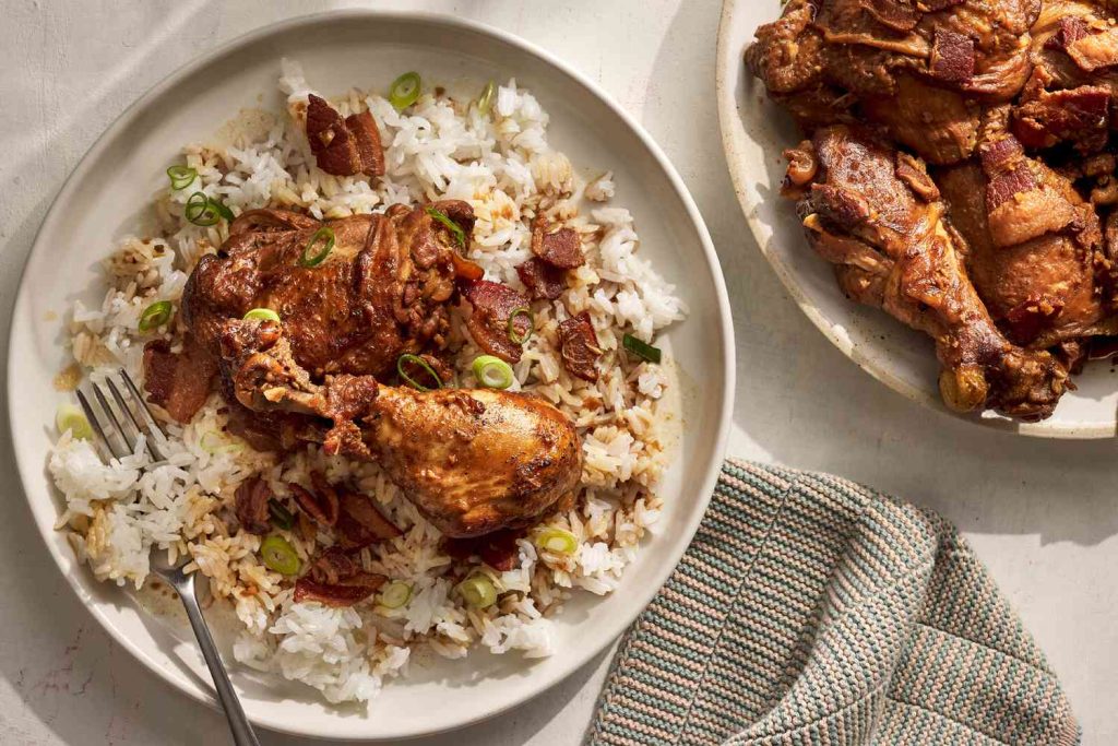 Filipino-Chicken-Adobo-with-Bacon-and-Bay-Leaves- by food and wine